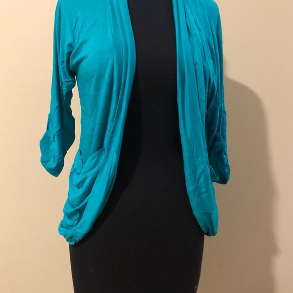 Zenana Outfitters Sweaters - Teal Flyaway Cardigan